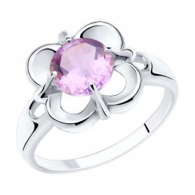 Серебряное кольцо Diamant 94-310-00713-3 с аметистом 94-310-00713-3 фото