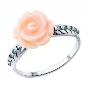 Серебряное кольцо Diamant 94-310-01734-1 с фианитом и перламутром 94-310-01734-1 фото