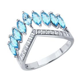 Серебряное кольцо Diamant 94-310-02199-1 с фианитом и Лондон топазом 94-310-02199-1 фото