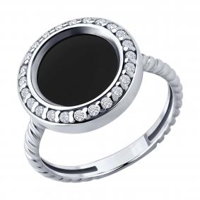 Серебряное кольцо Diamant 94-310-02282-1 с фианитом и агатом 94-310-02282-1 фото