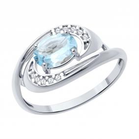 Серебряное кольцо Diamant 94-310-02685-2 с топазом и фианитом 94-310-02685-2 фото