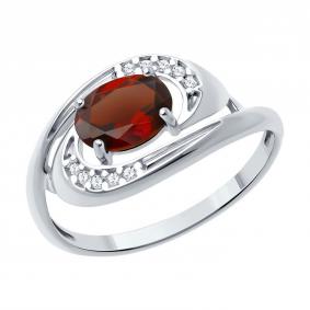 Серебряное кольцо Diamant 94-310-02685-3 с фианитом и гранатом 94-310-02685-3 фото