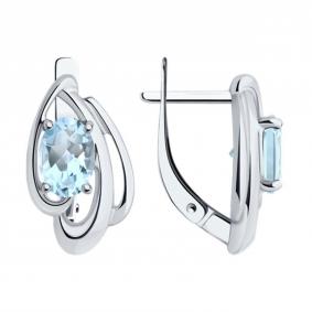 Серебряные серьги Diamant 94-320-00174-1 с топазом 94-320-00174-1 фото
