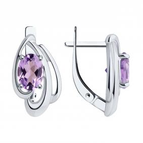 Серебряные серьги Diamant 94-320-00174-2 с аметистом 94-320-00174-2 фото