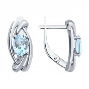 Серебряные серьги Diamant 94-320-00186-1 с топазом 94-320-00186-1 фото