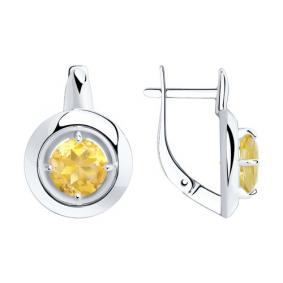 Серебряные серьги Diamant 94-320-00782-3 с цитрином 94-320-00782-3 фото