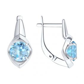 Серебряные серьги Diamant 94-320-00783-1 с топазом 94-320-00783-1 фото