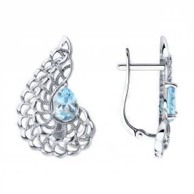 Серебряные серьги Diamant 94-320-01895-1 с топазом 94-320-01895-1 фото