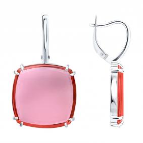 Серебряные серьги Diamant с ситаллом цвета Морганит 94-320-02313-1 94-320-02313-1 фото