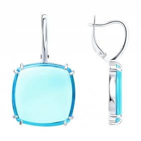 Серебряные серьги Diamant 94-320-02313-3 с ситаллом 94-320-02313-3 фото