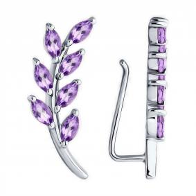 Серебряные серьги Diamant 94-320-02642-2 с аметистом 94-320-02642-2 фото