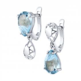 Серебряные серьги Diamant 94-320-02688-1 с топазом 94-320-02688-1 фото
