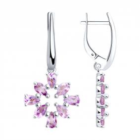 Серебряные серьги Diamant 94-321-00349-2 с аметистом 94-321-00349-2 фото