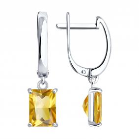 Серебряные серьги Diamant 94-321-00395-1 с цитрином 94-321-00395-1 фото