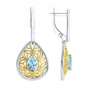 Серьги из лимонного серебра Diamant 94-321-01717-1 с топазом 94-321-01717-1 фото