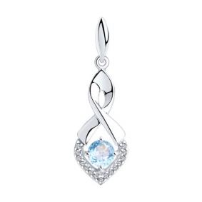 Серебряная подвеска Diamant 94-330-00380-1 с топазом и фианитом 94-330-00380-1 фото