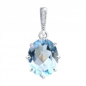 Серебряная подвеска Diamant 94-330-02054-1 с топазом и фианитом 94-330-02054-1 фото