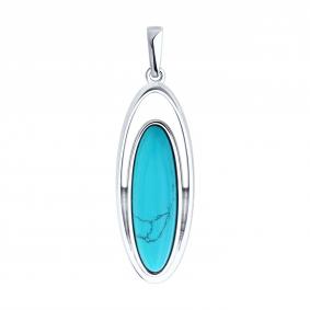 Серебряная подвеска Diamant 94-330-02375-1 с бирюзой 94-330-02375-1 фото