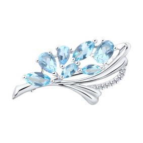 Серебряная брошь Diamant 94-340-00528-1 с топазом 94-340-00528-1 фото