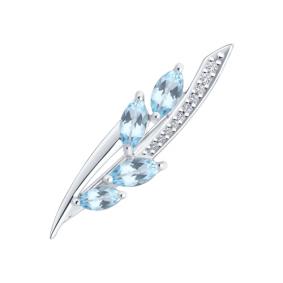 Серебряная брошь Diamant 94-340-00668-1 с топазом и фианитом 94-340-00668-1 фото