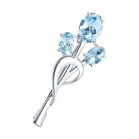 Серебряная брошь Diamant 94-340-01165-1 с топазом 94-340-01165-1 фото
