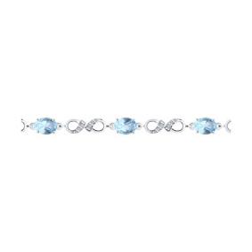 Серебряный браслет Diamant 94-350-00586-1 с топазом и фианитом 94-350-00586-1 фото