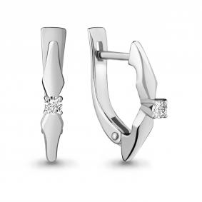 Серьги из белого золота AQUAMARINE 940011 с бриллиантом 940011 фото