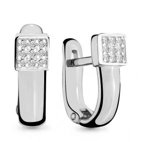 Серьги из белого золота AQUAMARINE 940099 с бриллиантом 940099 фото