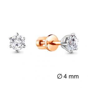 Золотые серьги AQUAMARINE 940105к с бриллиантом 940105к фото