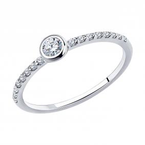 Серебряное кольцо SOKOLOV 94010629-91 с фианитом 94010629-91 фото