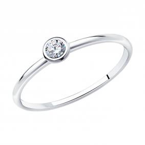 Серебряное кольцо SOKOLOV 94010630-91 с фианитом 94010630-91 фото