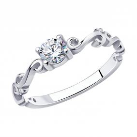 Серебряное кольцо SOKOLOV 94010907-91 с фианитом 94010907-91 фото