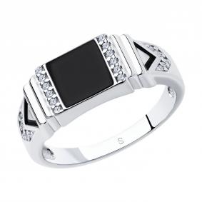 Серебряное кольцо SOKOLOV 94011323-91 с фианитом и эмалью 94011323-91 фото
