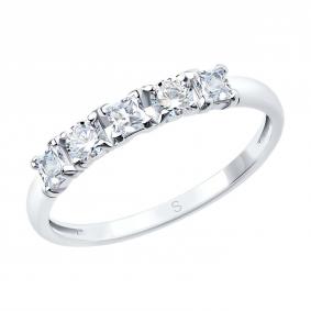 Серебряное кольцо SOKOLOV 94011486-91 с фианитом 94011486-91 фото