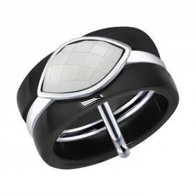 Серебряное кольцо SOKOLOV 94011597 с керамикой 94011597 фото