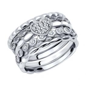 Серебряное кольцо SOKOLOV 94011708 с фианитом и эмалью 94011708 фото