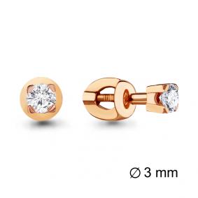 Золотые серьги AQUAMARINE 940117к с бриллиантом 940117к фото