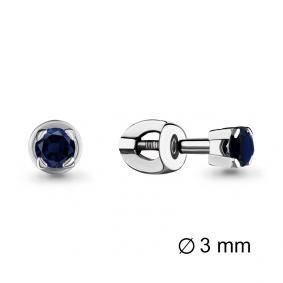Серьги из белого золота AQUAMARINE 940118с с сапфиром 940118с фото