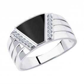 Серебряное кольцо SOKOLOV 94012005 с фианитом и эмалью 94012005 фото
