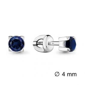 Серьги из белого золота AQUAMARINE 940120с с сапфиром 940120с фото