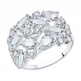 Серебряное кольцо SOKOLOV 94012236-91 с фианитом 94012236-91 фото