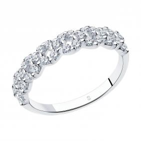 Серебряное кольцо SOKOLOV 94012254-91 с фианитом 94012254-91 фото