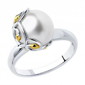 Серебряное кольцо SOKOLOV 94012451 с жемчугом 94012451 фото