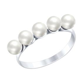 Серебряное кольцо SOKOLOV 94012499 с жемчугом 94012499 фото