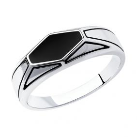 Серебряная мужская печатка SOKOLOV с эмалью 94012536 94012536 фото