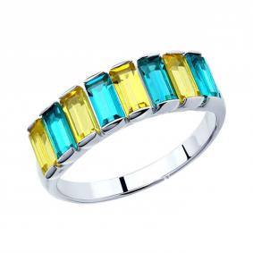 Серебряное кольцо SOKOLOV 94012564 с кристаллом Swarovski 94012564 фото