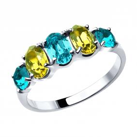 Серебряное кольцо SOKOLOV 94012565 с кристаллом Swarovski 94012565 фото
