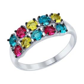 Серебряное кольцо SOKOLOV 94012575 с кристаллом Swarovski 94012575 фото