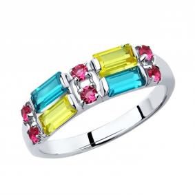 Серебряное кольцо SOKOLOV 94012576 с кристаллом Swarovski 94012576 фото