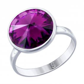 Серебряное кольцо SOKOLOV 94012607 с кристаллом Swarovski 94012607 фото